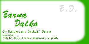 barna dalko business card